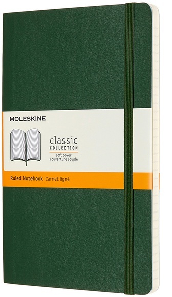 Moleskine Notizbuch, Large, A5, Liniert, Soft Cover, Myrtengrün