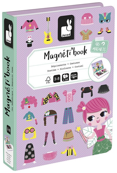 Janod Magnetbuch KOSTÜME FÜR MÄDCHEN in bunt