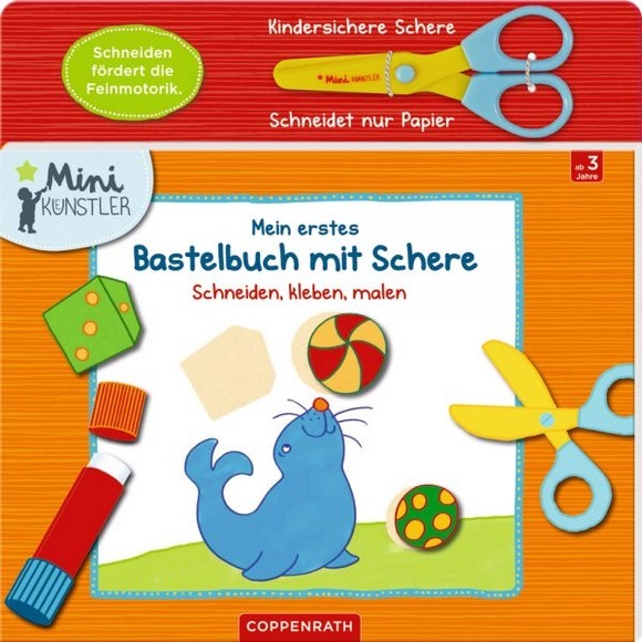 Mein erstes Bastelbuch mit Schere, m. kindersicherer Papierschere