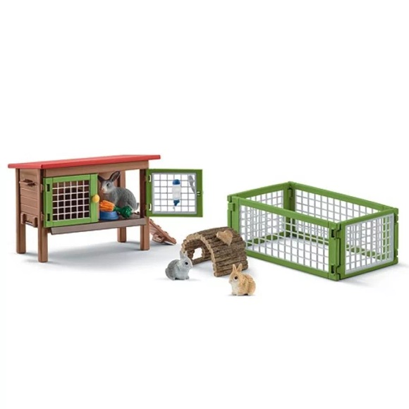 SCHLEICH Farm World Set Spielset Kaninchenstall