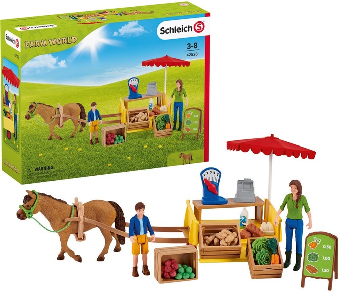 Schleich 42528 - Farm World, Mobiler Farm Stand, Spielset