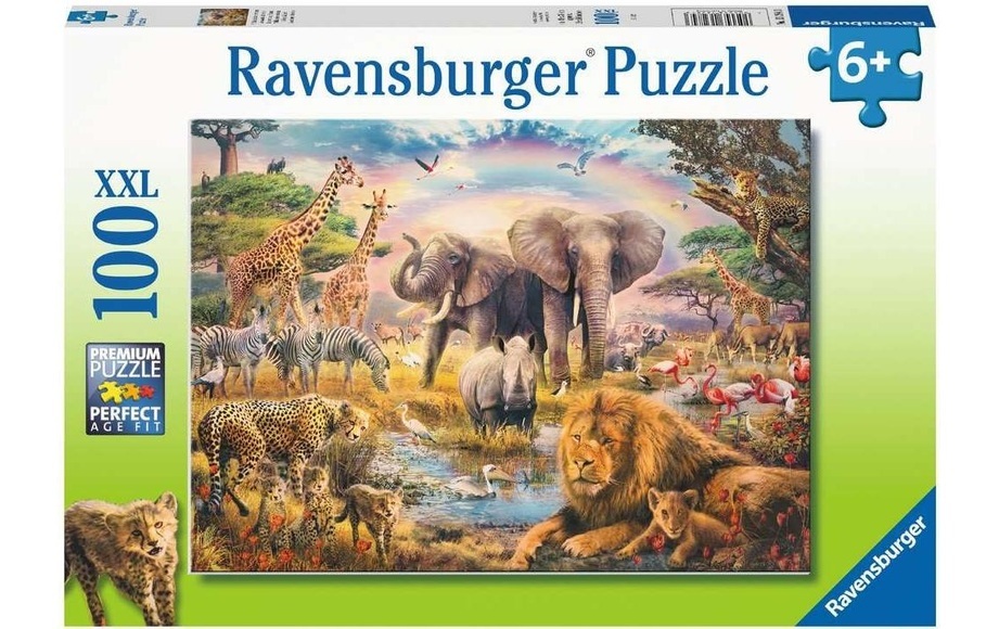 Ravensburger Kinderpuzzle - Afrikanische Savanne - 100 Teile Puzzle für Kinder ab 6 Jahren