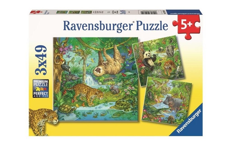 Ravensburger Kinderpuzzle 05180 - Im Urwald -Puzzle für Kinder ab 5 Jahren