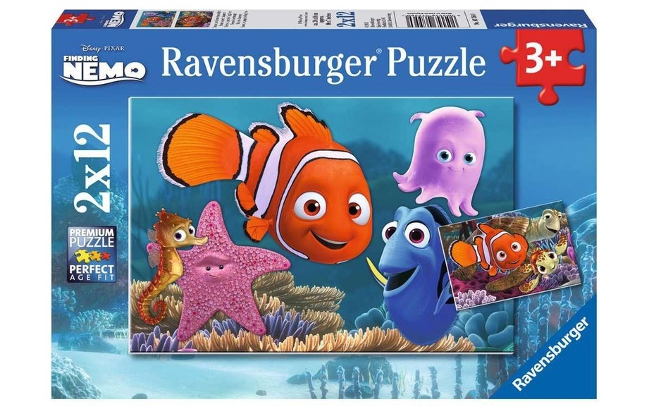 RAVENSBURGER Puzzle 2x12 Teile Nemo der kleine Aussreiser