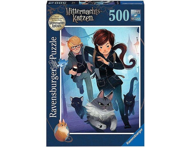 Ravensburger Puzzle 17146 - Auf der Suche nach Königin Quinn - 500 Teile Mitternachtskatzen Puzzle für Erwachsene und Kinder ab 12 Jahren