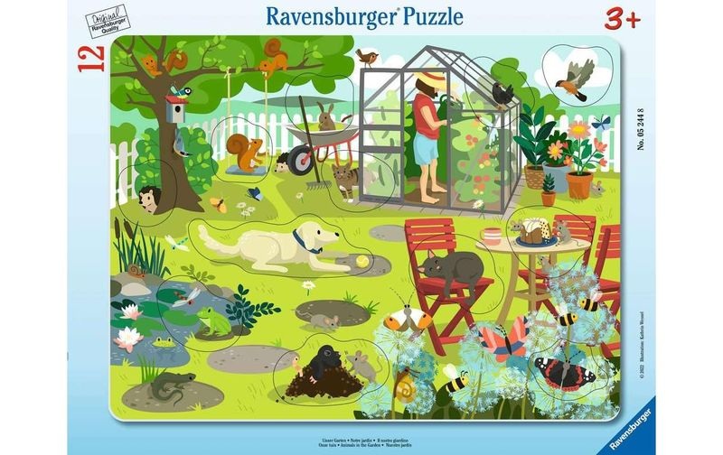 Ravensburger Kinderpuzzle - Unser Garten -Rahmenpuzzle für Kinder ab 3 Jahren