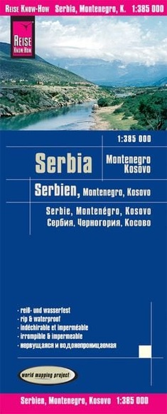 Reise Know-How Landkarte Serbien, Montenegro, Kosovo (1:385.000). Serbia, Montenegro, Kosovo / Serbie, Montenégro, Kosovo