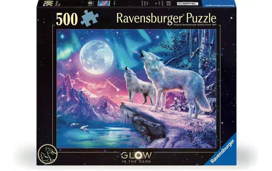 Wolf im Nordlicht