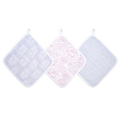 aden + anais? essentials Baumwoll-Musselin-Waschlappen 3er-Pack damsel