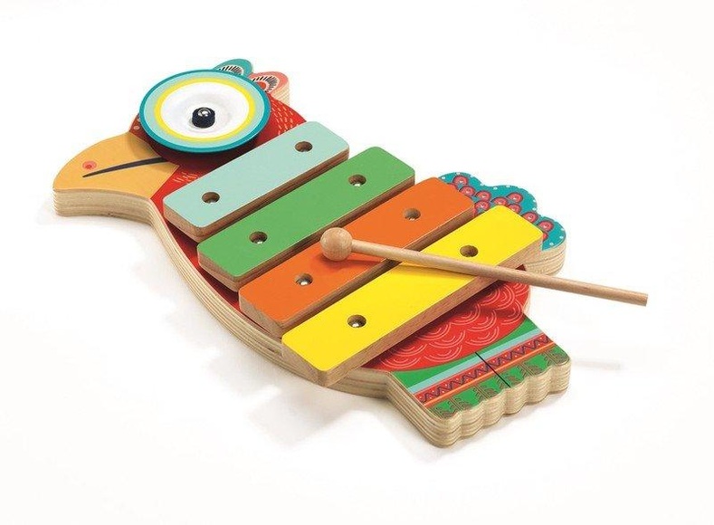 Djeco Xylophon VOGEL aus Holz in bunt
