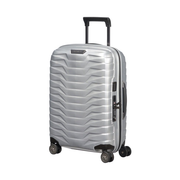 Samsonite Proxis Hartschalenkoffer, Spinner Unisex Silber 55 CM