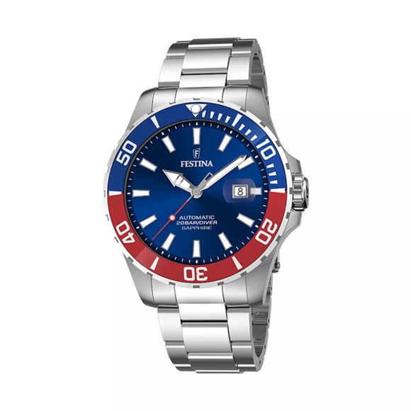 FESTINA Automatikuhr Herren Silber 44mm