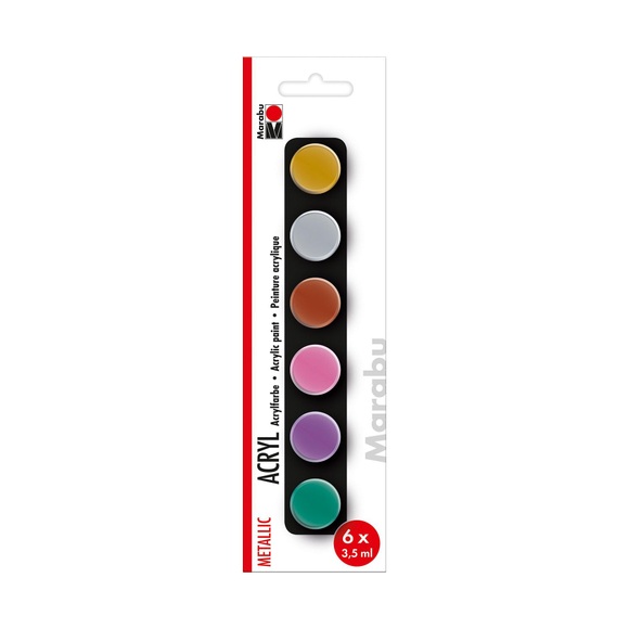 MARABU - Acrylfarbe Set Metallic, 6 x 3.5 ml