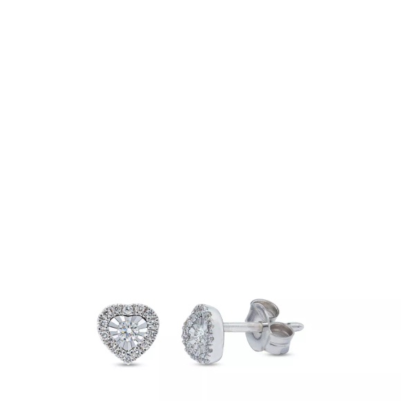 Ohrstecker Mit Stein Damen Weissgold ONE SIZE