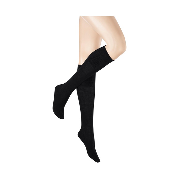 Kniestrumpf, Blickdicht Damen Schwarz 35-38