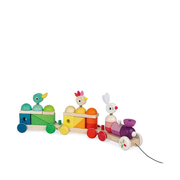 Janod Zigolos Nachziehzug Hase, Huhn und Ente