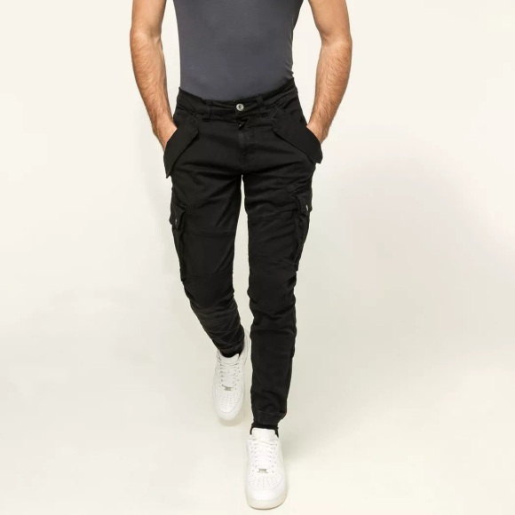 Alpha Industries Cargohose, Regular Fit Herren Schwarz 32