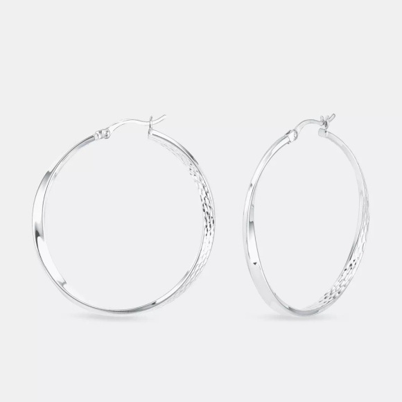 Amor Creolen Damen Silber 40mm