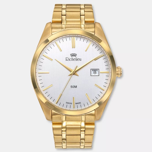 Richelieu Analoguhr Herren Gold 42mm