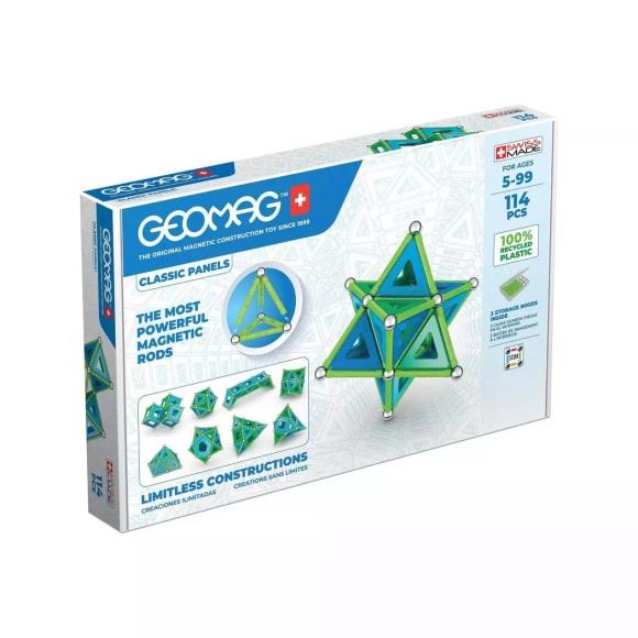 Geomag Panels Magnetic Building Set 114, Green Line Multicolor