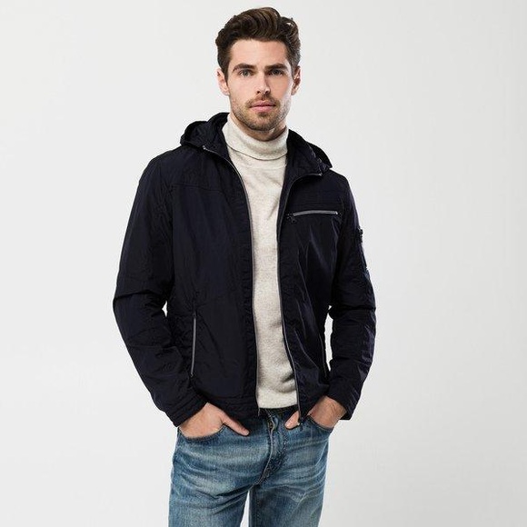 Jacke Mit Abnehmbarer Kapuze Herren Marine XXL