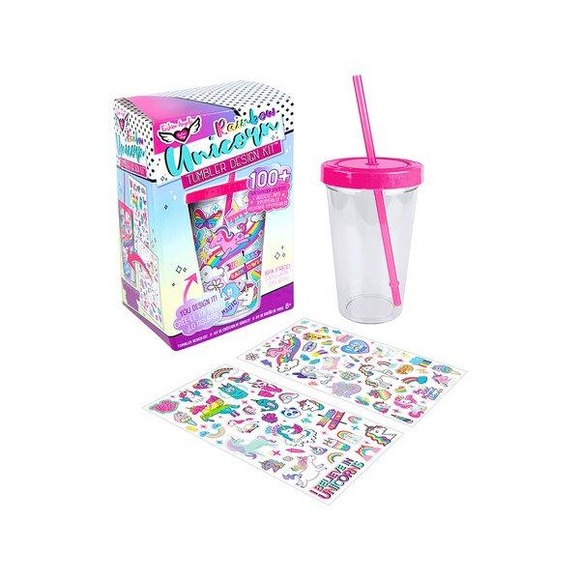 Regenbogen Sticker Becher Multicolor