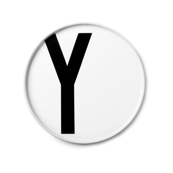 A-Z Teller / Porzellan - Buchstabe Y - Ø 20 cm - Design Letters weiß en keramik
