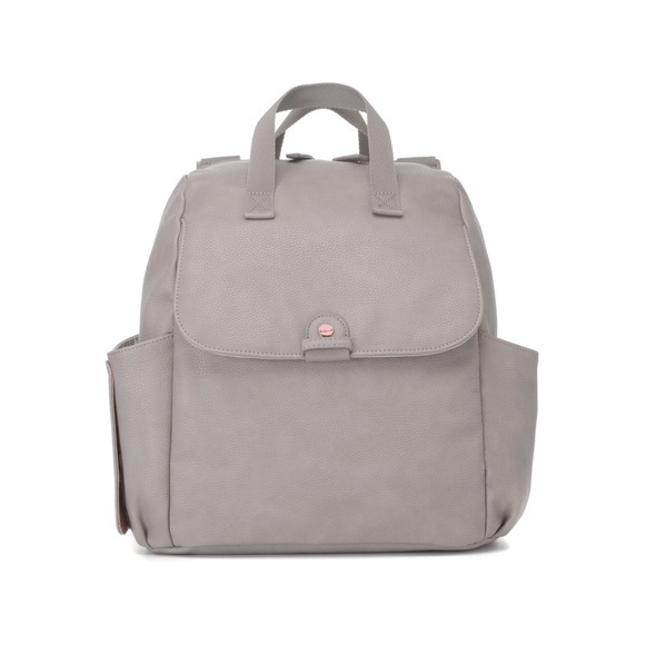 Babymel Wickelrucksack Robyn Convertible Backpack Faux Leather Pale Grey - grau