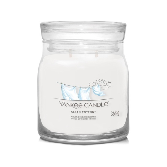 Yankee Candle Signature Duftkerze Clean Cotton Signature Medium Jar