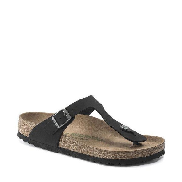 Birkenstock Gizeh Zehentrenner Birko-Flor Birkibuc Earthy Vegan Normalweite schwarz 2021 EU 38 (Regular) Zehentrenner