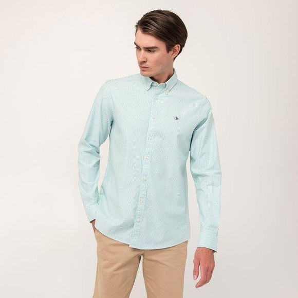 Hemd, Langarm Herren Blau XL