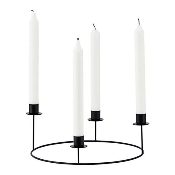 House Doctor-Ring Candle Stand, Black