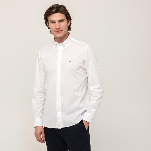Hemd, Langarm Herren Weiss XL