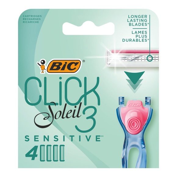 Austauschköpfe Für Den Damenrasierer Click 3 Soleil Sensitive Mit Drei Klingen Damen