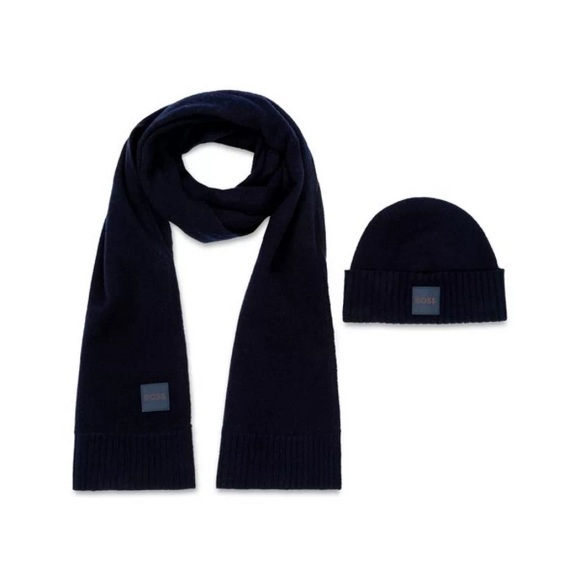 Geschenk Set, Schal Herren Dunkelblau ONE SIZE