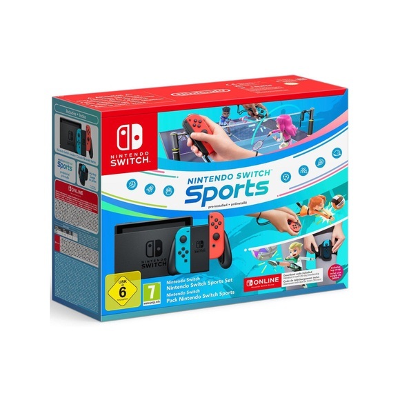 Nintendo Switch Sports-Set - Spielekonsole - Neon Rot/Neon Blau
