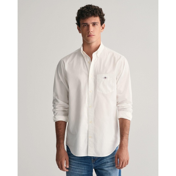 Gant Langarmhemd »REG POPLIN SHIRT«, mit Label Stickerei auf der Brusttasche