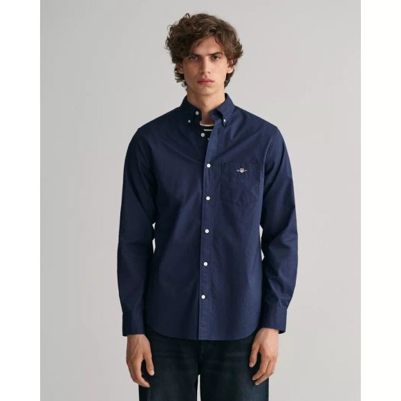 Gant Langarmhemd »REG POPLIN SHIRT«, mit Label Stickerei auf der Brusttasche