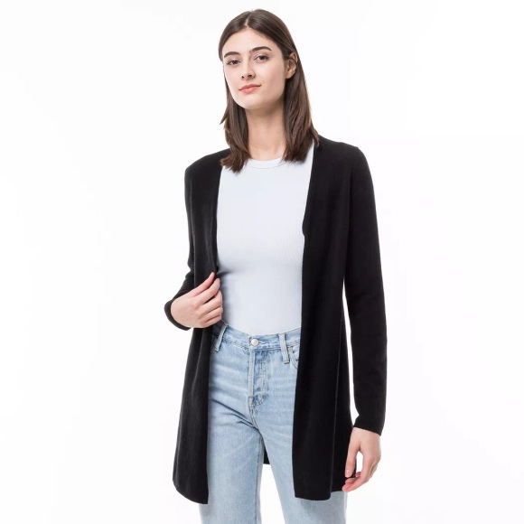 Manor Woman - Bio-Cashmere Cardigan, für Damen, Black, Größe L