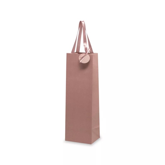 Manor - Geschenktasche für Wein, 12x37x10cm, Rosa