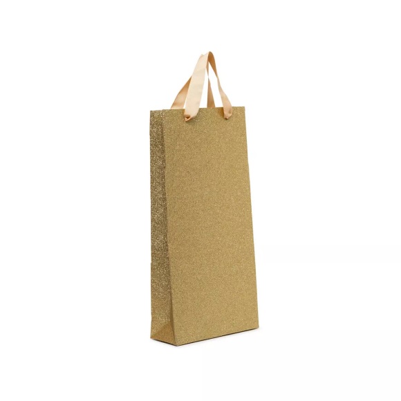 Manor - Geschenktasche für Wein, 12x37x10cm, Gold