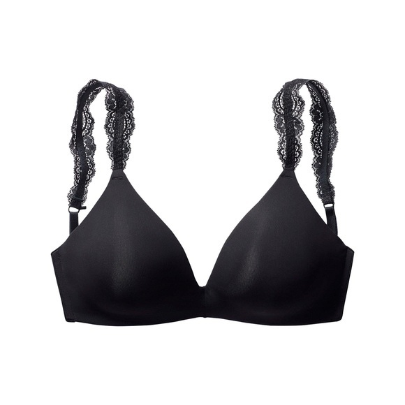 LASCANA Push-up-BH, ohne Bügel mit wunderschönen Spitzenträgern