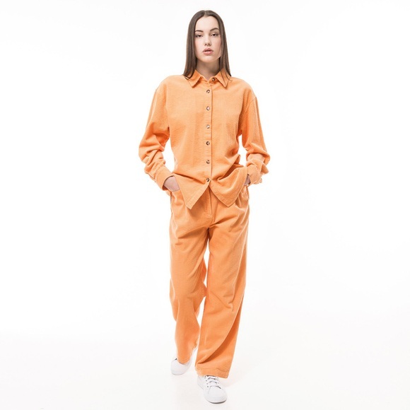Bluse, Langarm Damen Hellorange 36