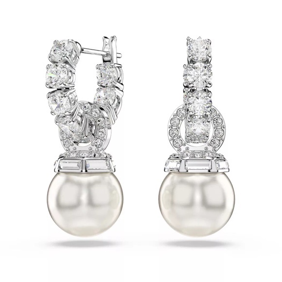 Swarovski - Ohrstecker, Matrix, One Size, Silberfarben