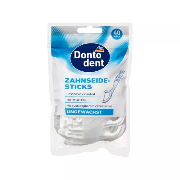 Dontodent - Zahnseide-Sticks Set, 40 Stück