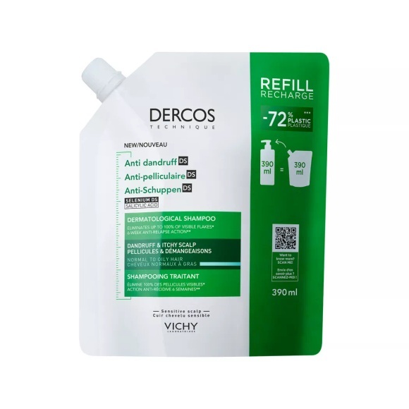 Vichy Dercos Anti-Schuppen Shampoo: Beruhigendes Shampoo mit Salicylsäure für normales bis fettiges Haar