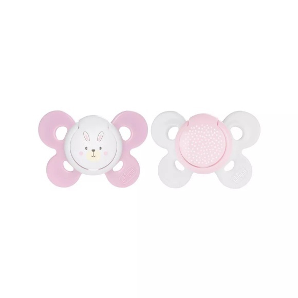 chicco Physio Comfort Silikon-Beruhigungssauger Girl rosa 0M+ 2 Stück - rosa/pink