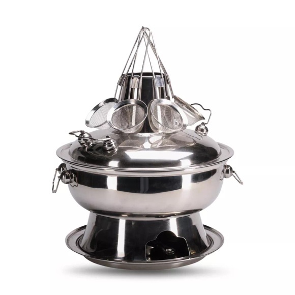 Nouvel Mongolen-Set silber mit 3 Brennern