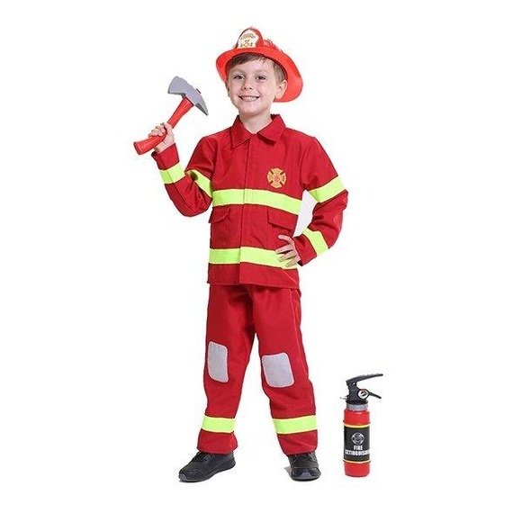 Jungenkostüm Feuerwehrmann 140