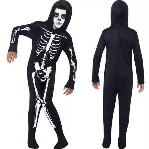 Smiffy's Skeleton Costume Bambini con Costume Nero Nero KIND 4-6 Jahre